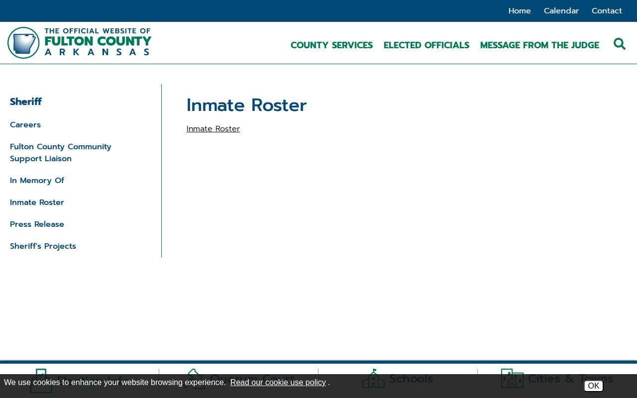 Fulton County inmate roster landing page linking to the official jail roster