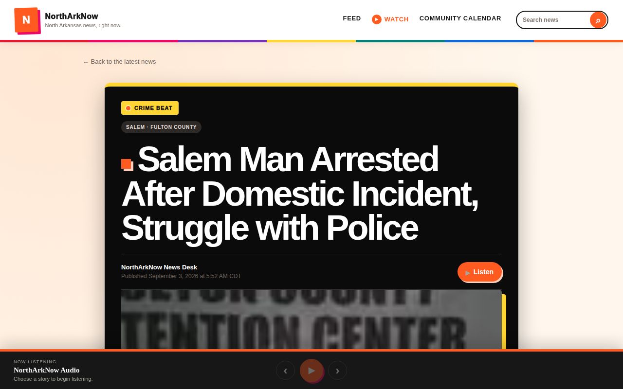 NorthArkNow article concerning a Salem Police case